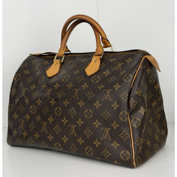 Louis Vuitton Handbags - Louis Vuitton Monogram Speedy 35 Bag in Brown Coated Canvas 2006 S